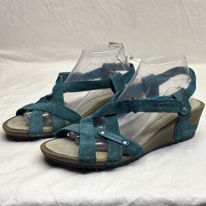 Merrell Dragonfly Suede Crisscross Wedge Sandals size 11